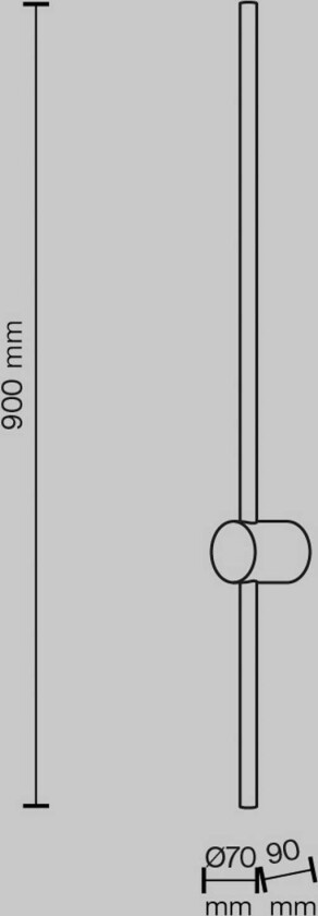 LED-vegglampe Light stick, svart, høyde 90 cm