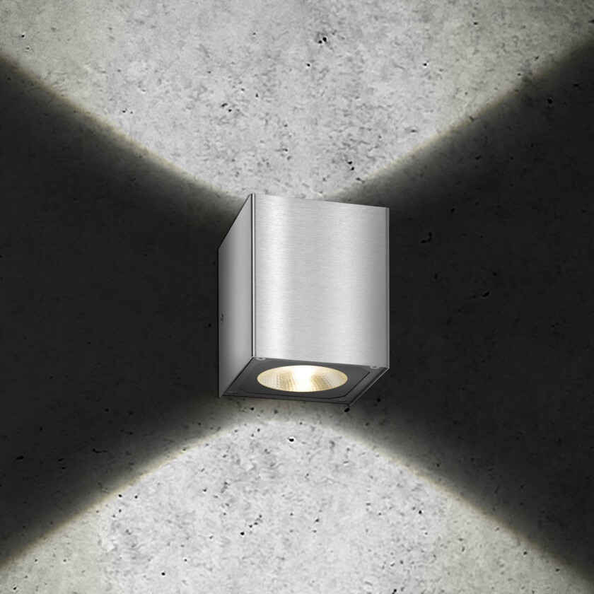 utendørs LED-vegglampe 5026, stål, 11 cm, IP54, opp/ned