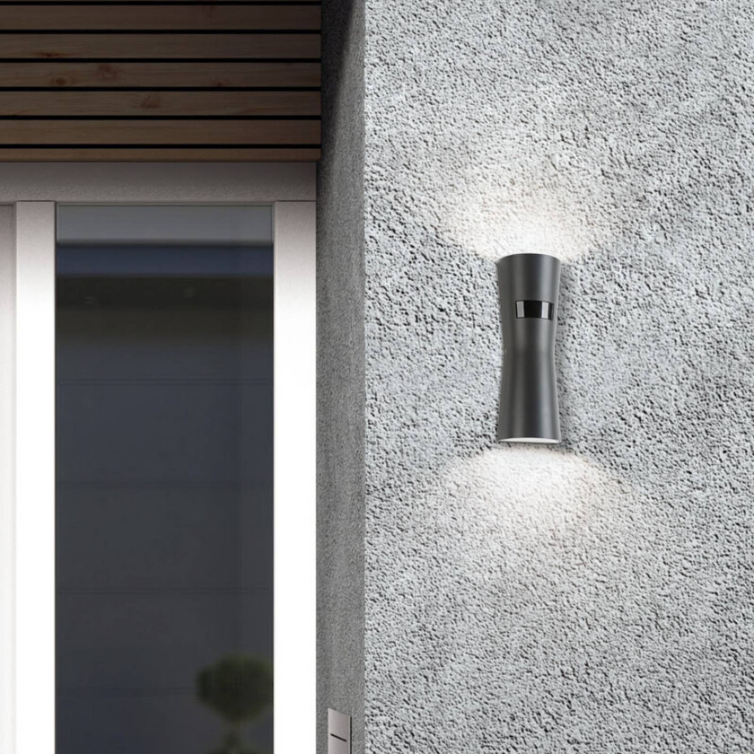 LED-sensor-utendørs LED-vegglampe 5135, grafitt, metall, 26 cm, IP65