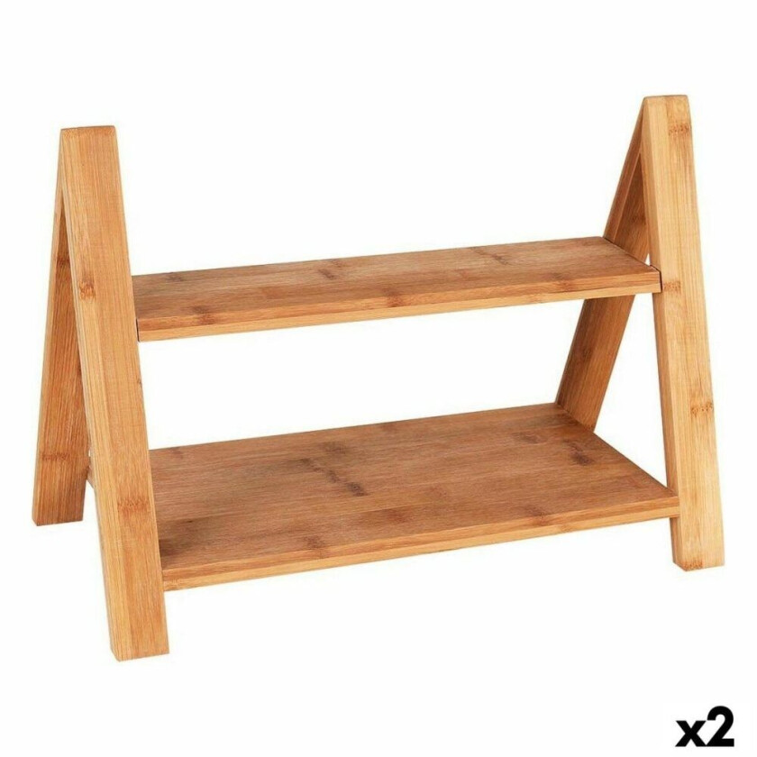 Serveringsfat Viejo Valle Dobbel høyde Bambus 39,7 x 20,3 x 18 cm (2 enheter)