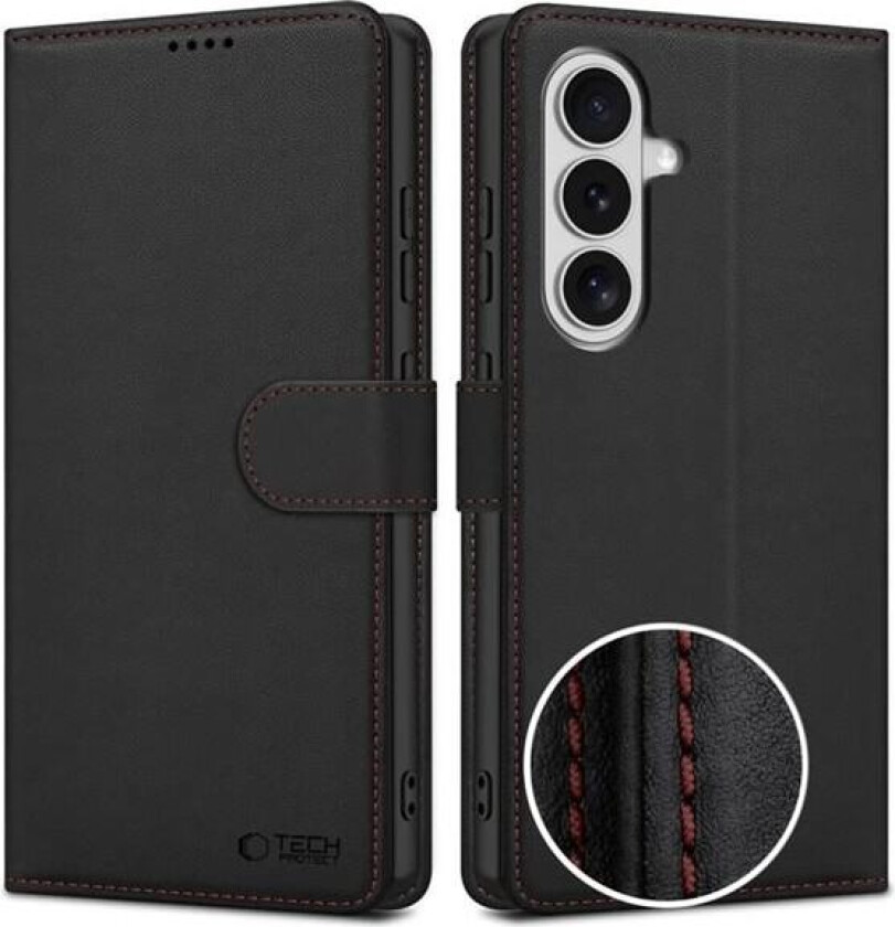 lommebokveske for Samsung Galaxy S26 - svart og rød