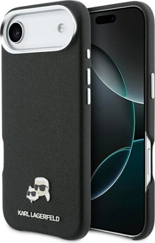 Karl & Choupette Head Pins Saffiano MagSafe-etui for iPhone Air - Svart