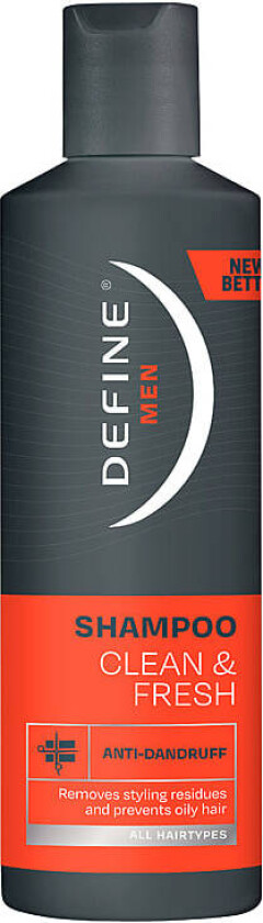 Shampoo Men Clean & Fresh Shampoo fjerner fett og stylingrester, i tillegg motvirker den flass. Sjampoen renser i dybden og gir pleietil hodebunnen.
