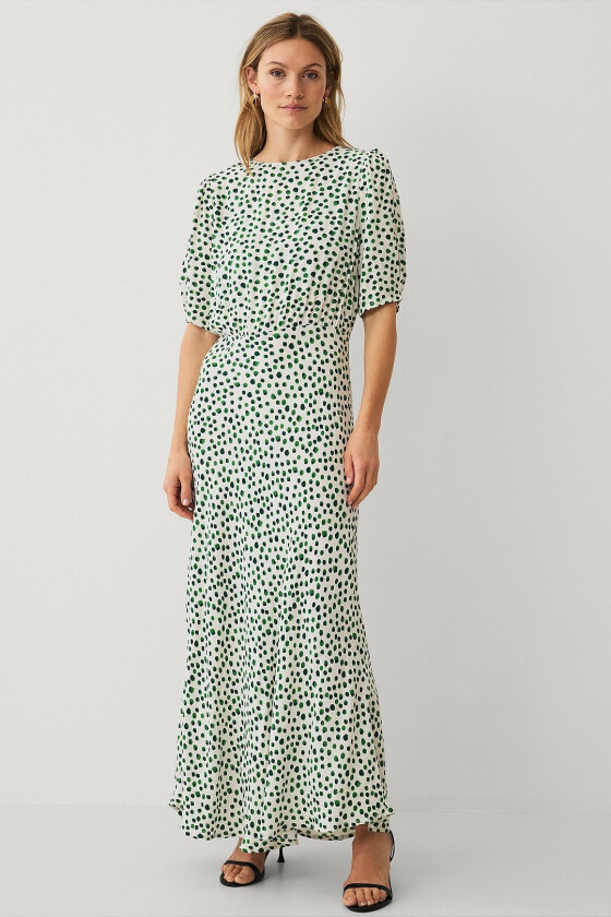 Maxikjole med markert midje - Hvit