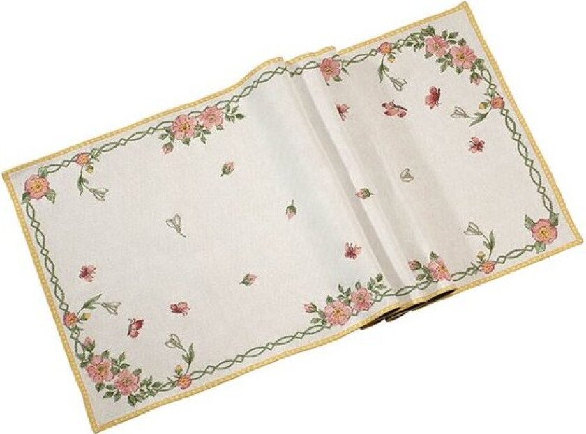 Spring Fantasy New Flowers bordløper XL 143x49 cm grønn/hvit