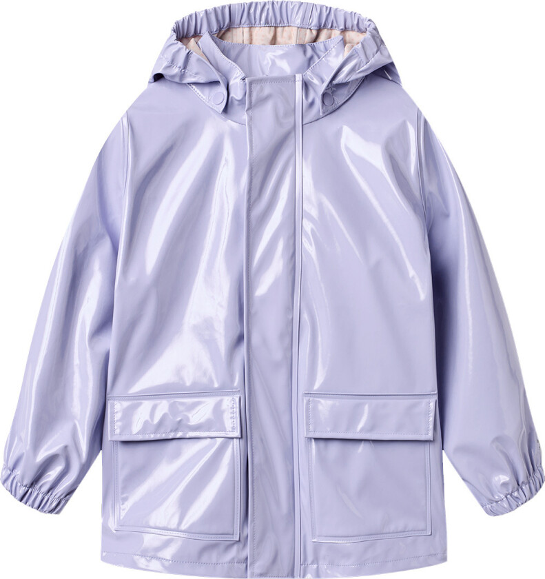 Regnjakke - PU - Lakk - Ollo - Lilac Cosmic Sky - - 5 år (110) - Regnjakke