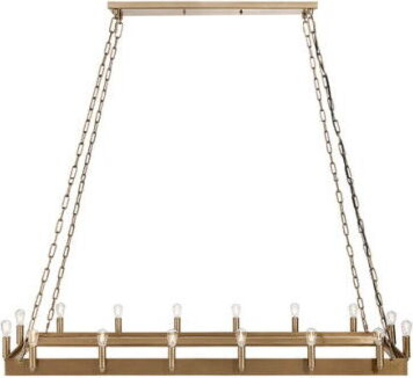 Crown Rectangular taklampe antikk messing