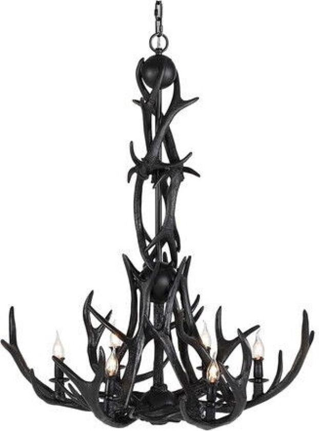 Antler lysekrone svart
