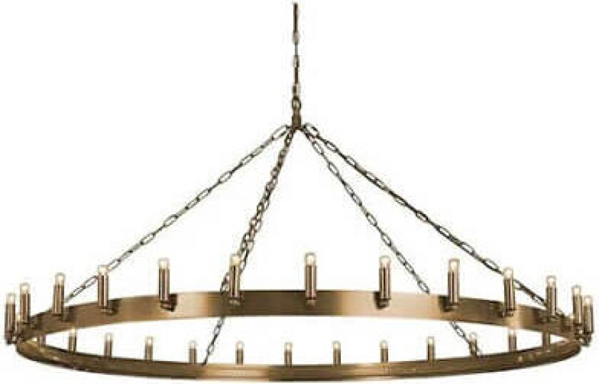 Crown taklampe antikk messing Ø165