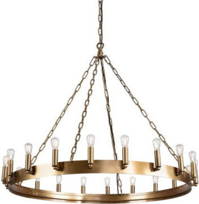 Crown taklampe antikk messing