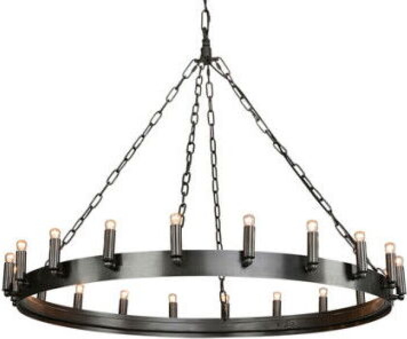 Crown taklampe antikk jern