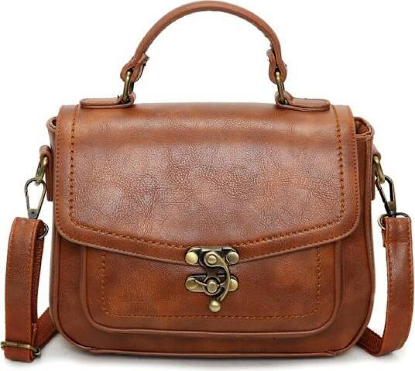 Avslappet Vegansk Skinn Crossbody-veske for Kvinner, Retro Damehåndveske Stilig Messenger Satchel Klassisk Vintage Topphåndtaksvesker_tfrf