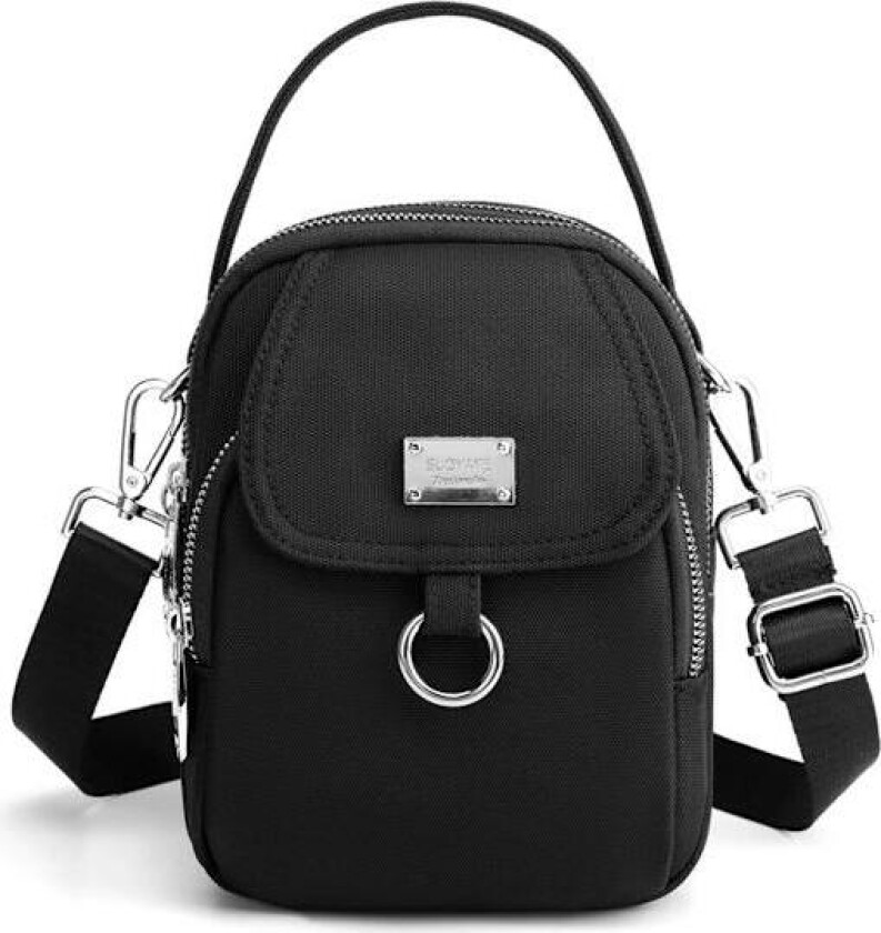 Crossbody-veske for kvinner, vanntett messenger-veske i nylonstoff med justerbar skulderstropp, telefonlomme med flere lommer for daglig bruk