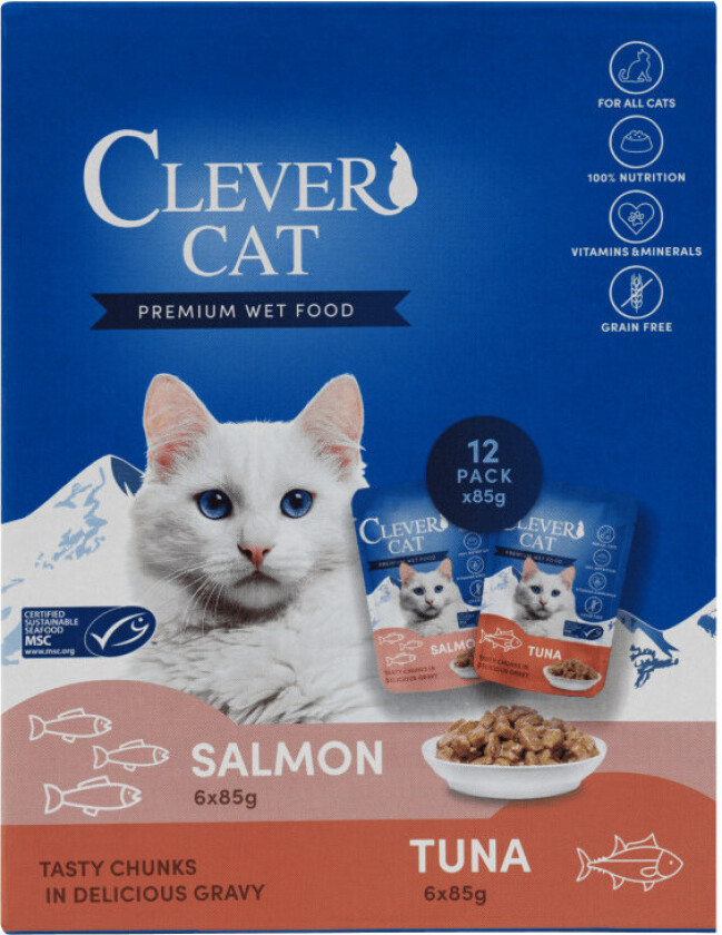 Våtfor til Katt Mix 12x85g Clever Cat