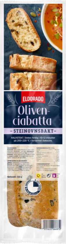 Ciabatta m/Sorte Oliven 300g Eldorado