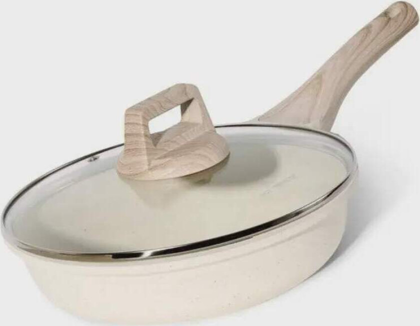 Granitt stekepanne med slippbelegg, 24 cm med lokk – beige