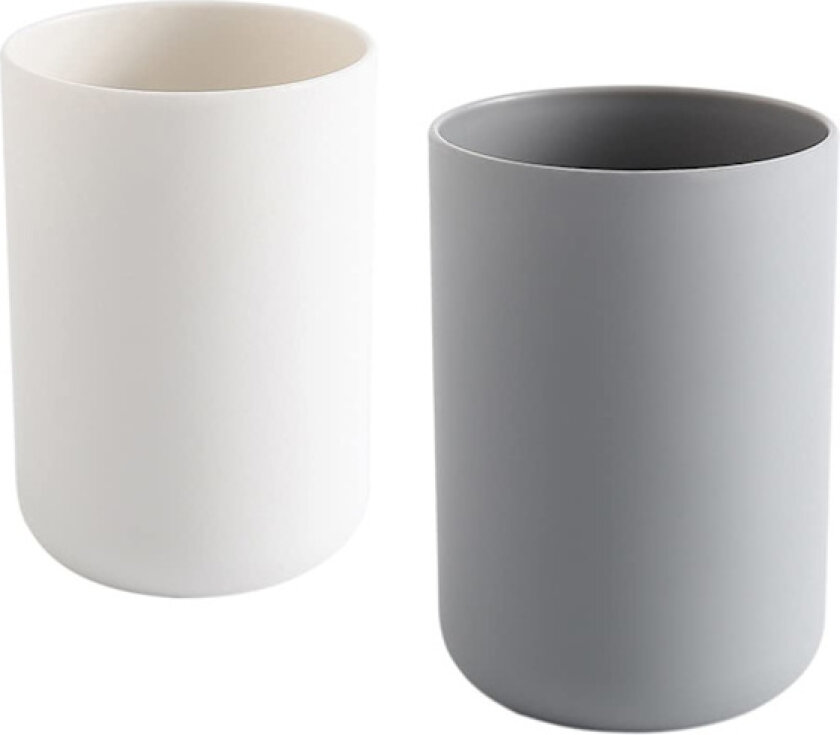 Tannbørsteholder, Baderom Tannbørsteholder, Plastkopp 300ml (Hvit og Grå)