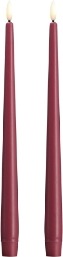 LED-kronelys i vintage rose Ø 2,3 cm x H 30 cm – 2 stk
