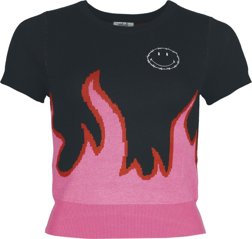 Hell Bunny - Rockabilly T-skjorte - Dylan Top - XS til XXL - Damer - svart-rosa
