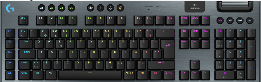 G915 X Lightspeed Wireless Tactile gamingtastatur (sort)