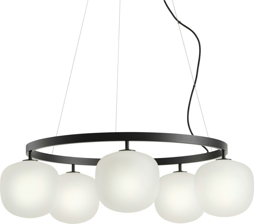 Rime Lysekrone 80 Cm - Pendellamper Aluminium Sort - 44810