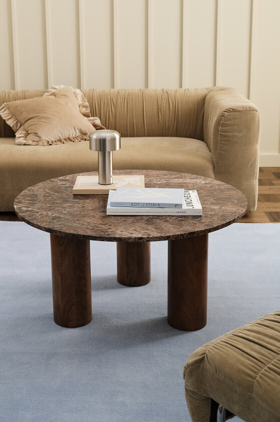 Salongbord Growby Ø90 cm - Brun