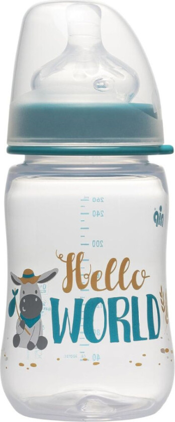 Tåteflaske Hello World 260ml - Onesize