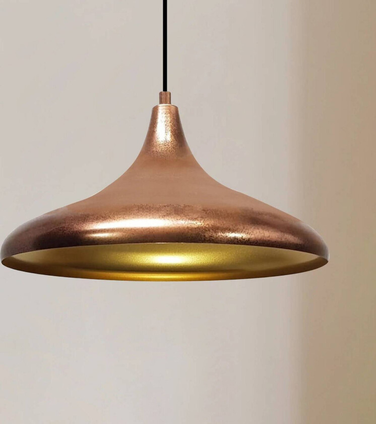 Claus hengelampe, kobber/gull, Ø 35 cm, metall