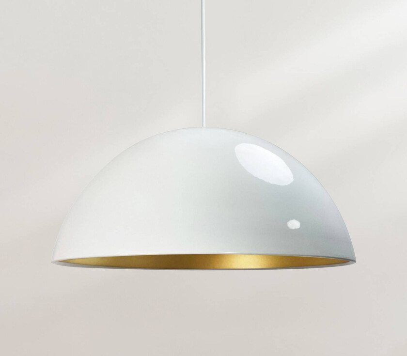 Lipeo hengelampe, hvit/gull, Ø 50 cm, metall, E27