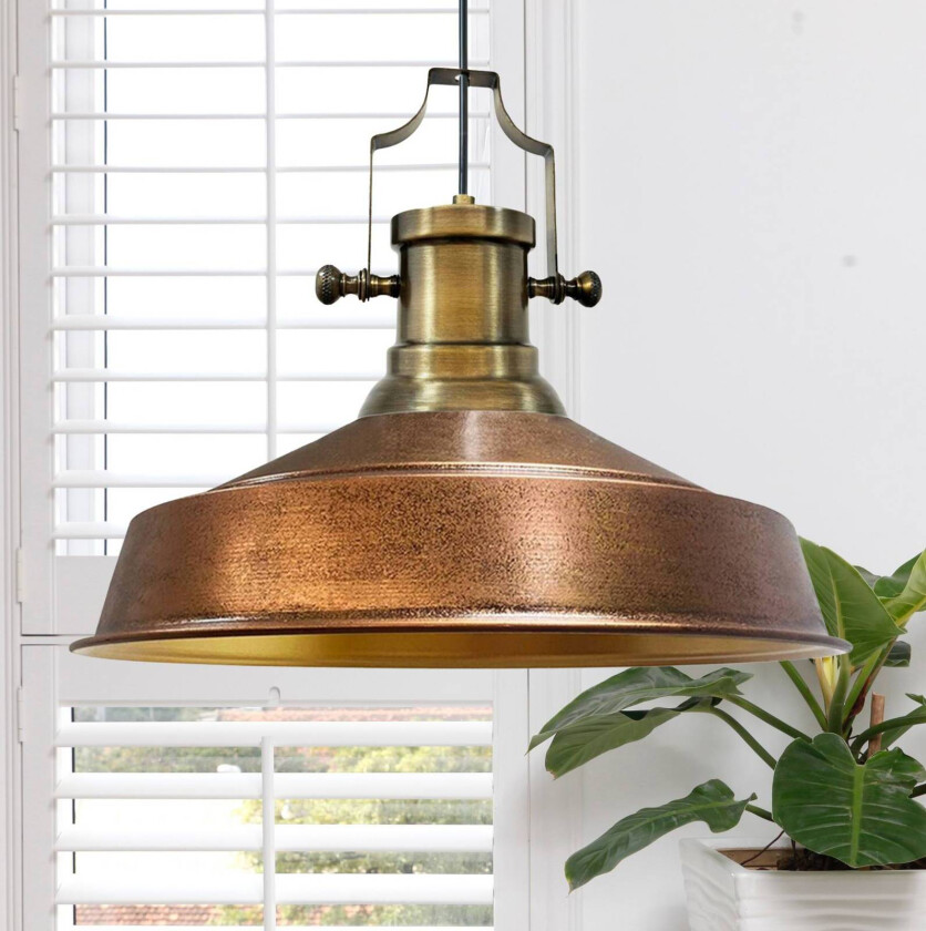 Augusta hengelampe, kobber/gull, Ø 40 cm, metall