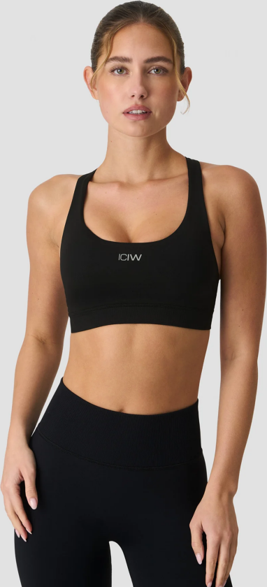 Define Seamless Racer Back Sports Bra - Sort - Dame - Sports-BH - Middels støtte