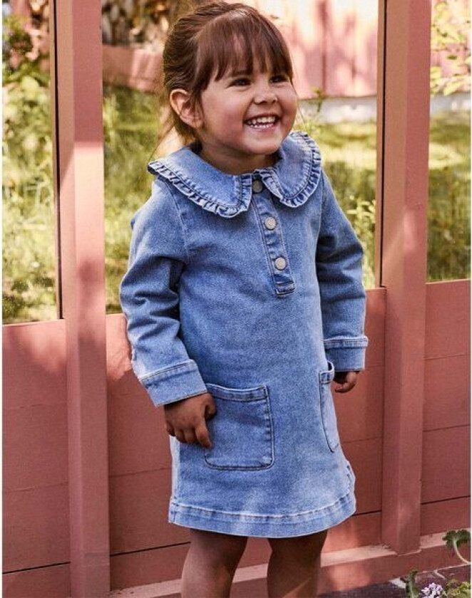 Name It Nmfgia denim kjole til småbarn, Medium Blue