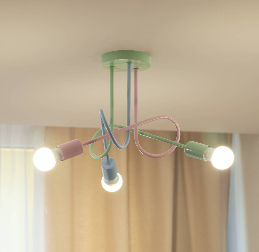 Taklampe Oxford, multifarget, metall, 3 lyskilder, E27