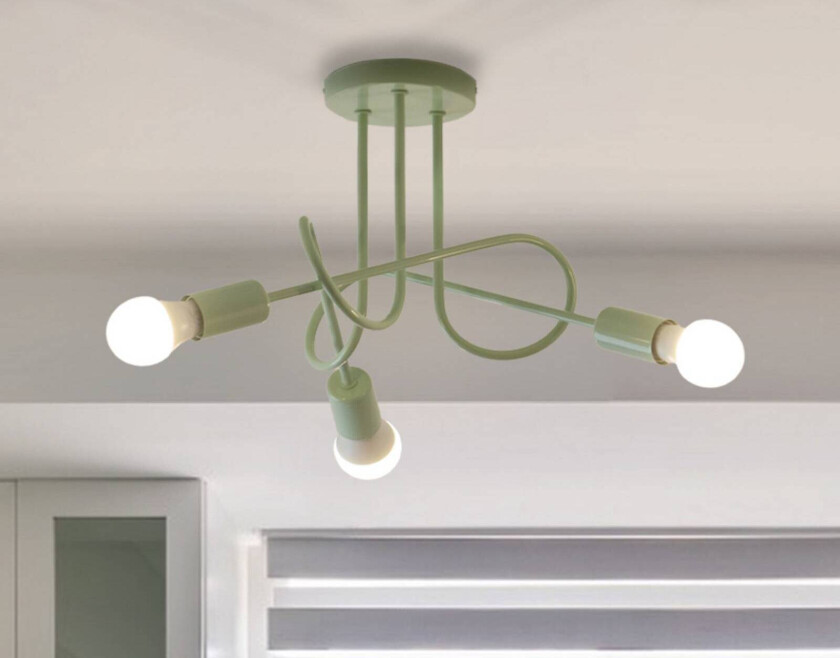 Taklampe Oxford, grønn, metall, 3 lyskilder, E27