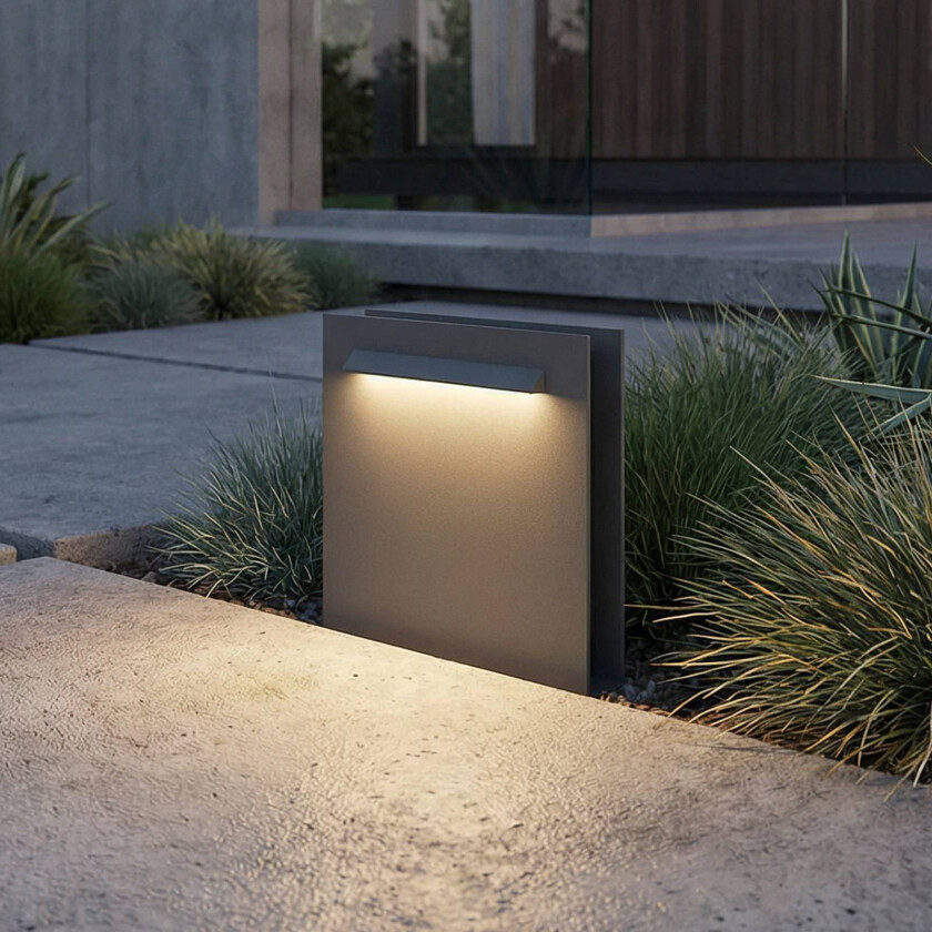 Lucande LED-sokkellampe Joril, antrasitt, CCT, 23 cm, IP65