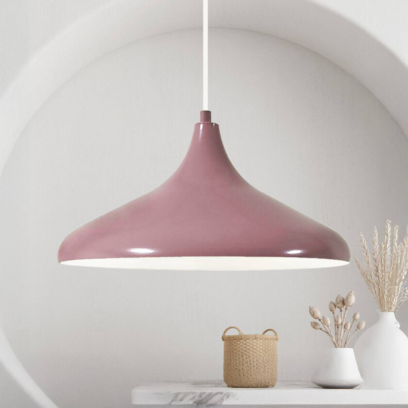 Claus hengelampe, lilla/hvit, Ø 35 cm, metall