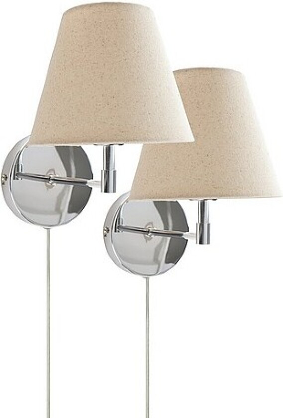 LASSE 2-pakke, forkrommet vegglampe