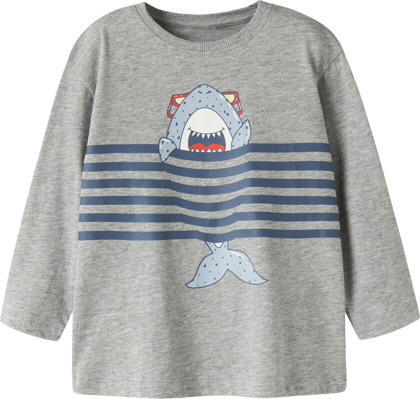 Genser - NmmVilasse - Grey Melange/Shark - - 4 år (104) - Genser