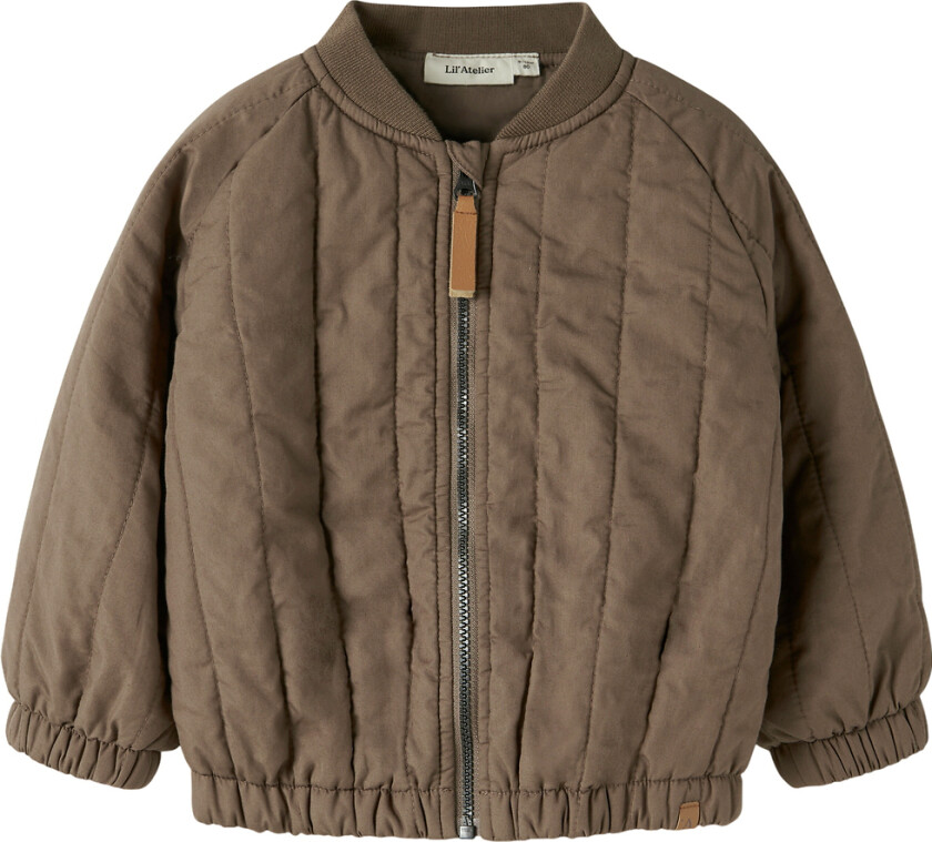 Lil' Atelier Bomber Jakke - NmmLio - Shitake/Bee - Lil Atelier - 5 år (110) - Vinterjakke