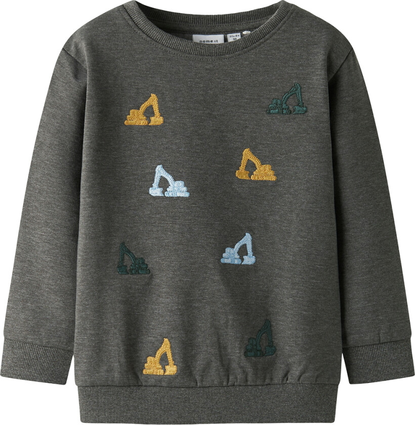 Collegegenser - NmmSandro - Dark Grey Melange - - 3 år (98) - Collegegenser