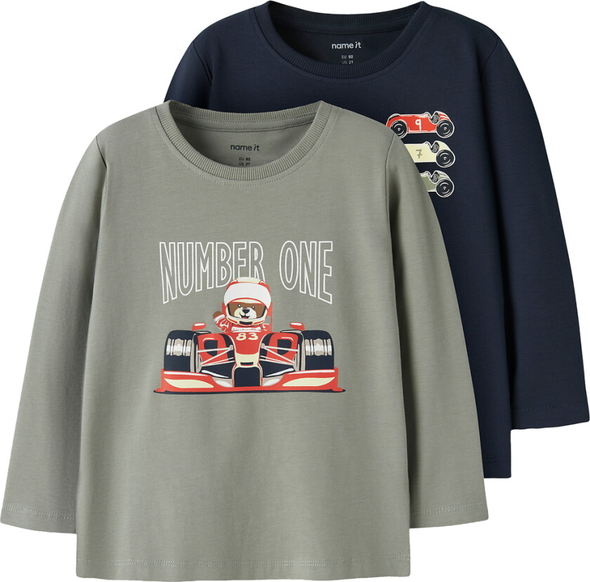 Genser - 2-pack - NmmVekst - Shadow/Navy Blazer - - 6 år (116) - Genser