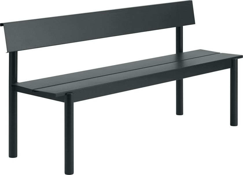 Linear Benk Med Ryggstøtte 170 Cm - Benker Galvanisert Stål Burnt Orange - 30867