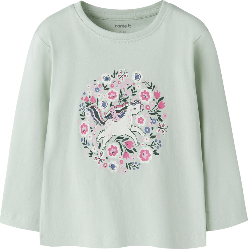 Genser - NmfVeen - Pale Aqua/Unicorn Blomster - - 2 år (92) - Genser