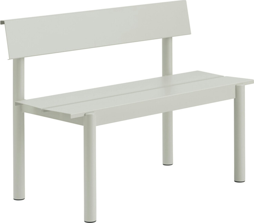 Linear Benk Med Ryggstøtte 110 Cm - Benker Galvanisert Stål Grå - 30875