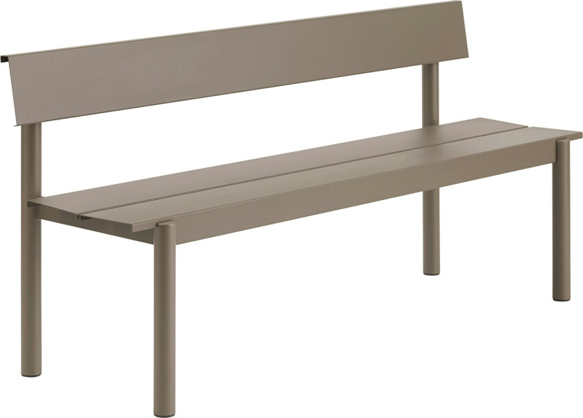 Linear Benk Med Ryggstøtte 170 Cm - Benker Galvanisert Stål Sort - 30886