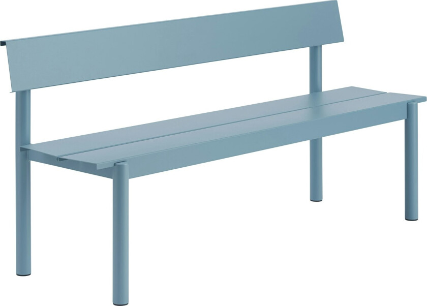 Linear Benk Med Ryggstøtte 170 Cm - Benker Galvanisert Stål Taupe - 30881