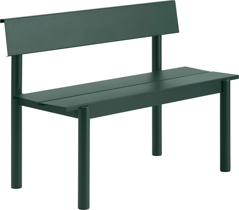 Linear Benk Med Ryggstøtte 110 Cm - Benker Galvanisert Stål Burnt Orange - 30865