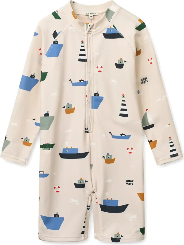 Bilde av Max Printed Ls Swim Jumpsuit - Cream - 80