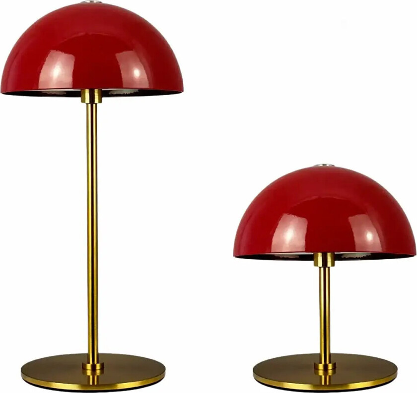 Along Led Minibordlampe Mørkerød/Messing 2 Stk. I Æske - Red - ONE SIZE