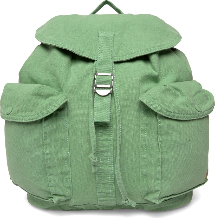 Flap-Top Canvas Backpack - Green - ONE SIZE